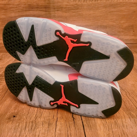 Nike Air Jordan 6 Retro White Infrared 2014 GS Size 6y DS 384665 123 Brand New - Picture 11 of 12